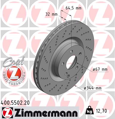 Tarcza hamulcowa ZIMMERMANN 400.5502.20