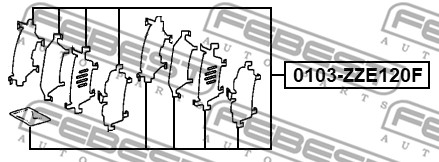 Zestaw akcesoriów montażowych  klocków hamulcowych FEBEST 0103-ZZE120F