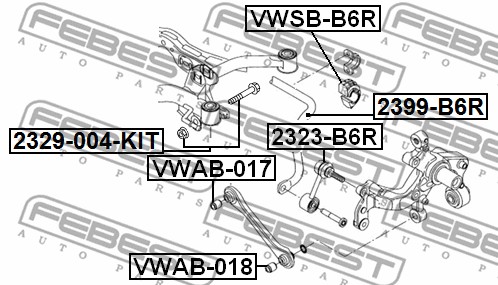 Guma stabilizatora FEBEST VWSB-B6R