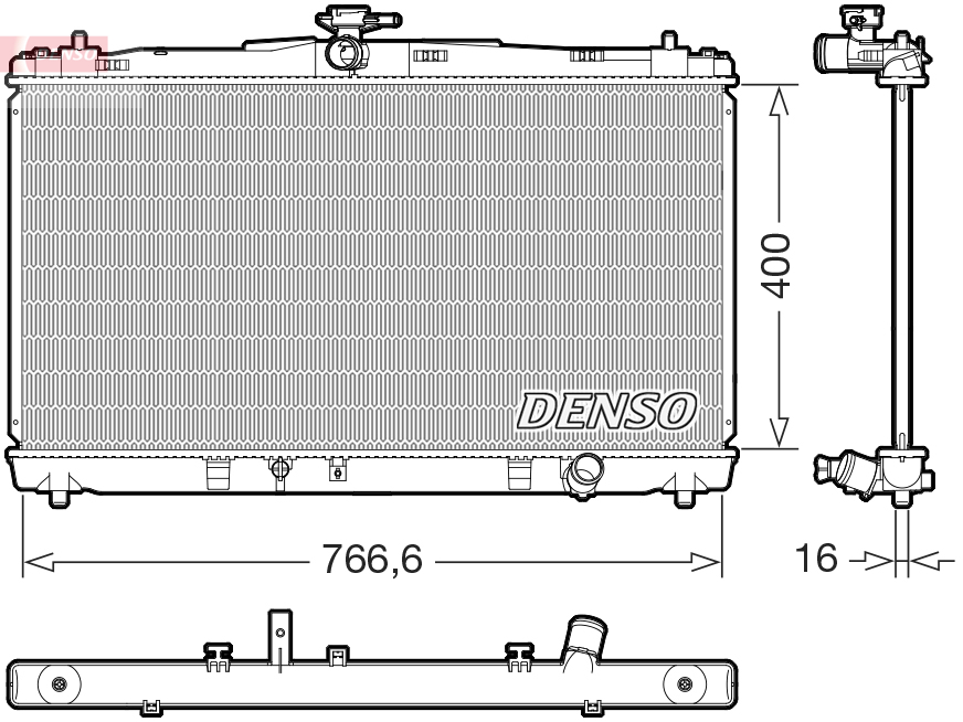 Chłodnica, układ chłodzenia silnika DENSO DRM50144