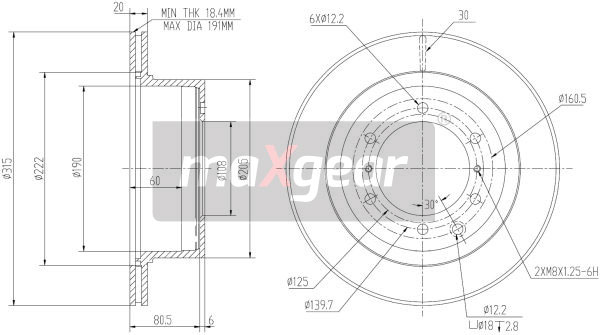 Tarcza hamulcowa MAXGEAR 19-2438