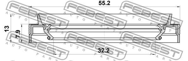 Pierścień uszczelniający wał napędowy FEBEST 95JEY-34550813R