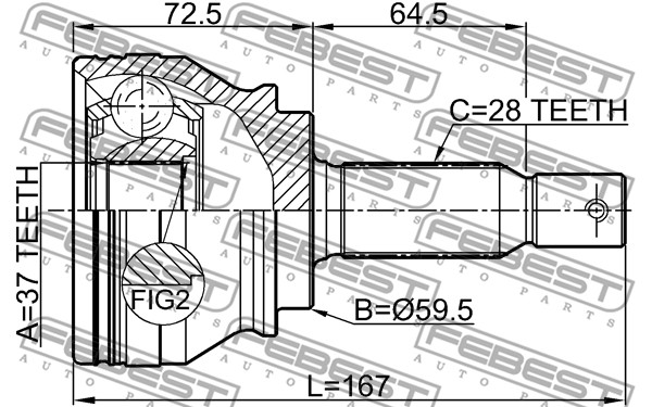 Przegub FEBEST 0410-CW6