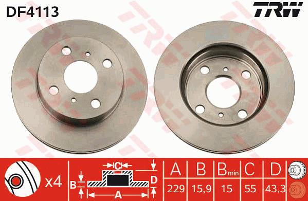 Tarcza hamulcowa TRW DF4113