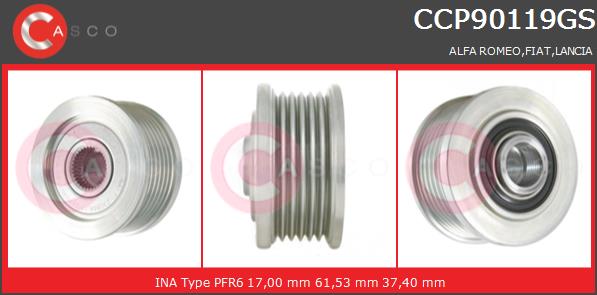 Koło pasowe alternatora CASCO CCP90119GS