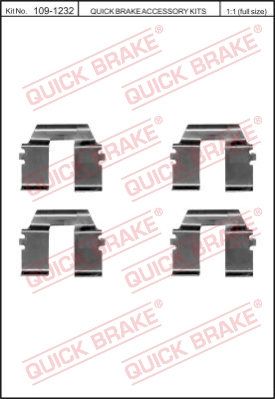 Zestaw akcesoriów montażowych  klocków hamulcowych QUICK BRAKE 109-1232