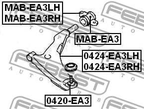 Tuleja wahacza FEBEST MAB-EA3LH