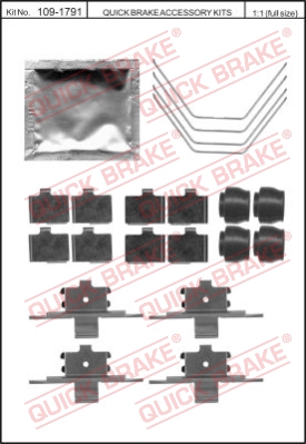 Zestaw akcesoriów montażowych  klocków hamulcowych QUICK BRAKE 109-1791