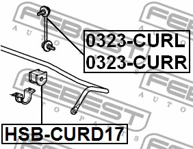 Guma stabilizatora FEBEST HSB-CURD17