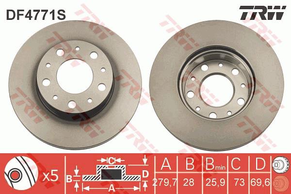 Tarcza hamulcowa TRW DF4771S