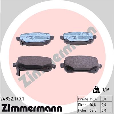 Klocki hamulcowe ZIMMERMANN 24822.170.1