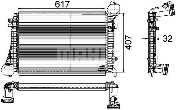 Chłodnica powietrza intercooler MAHLE CI 166 000P