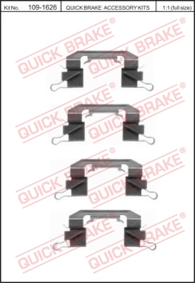 Zestaw akcesoriów montażowych  klocków hamulcowych QUICK BRAKE 109-1626