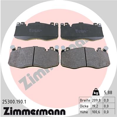 Klocki hamulcowe ZIMMERMANN 25300.190.1