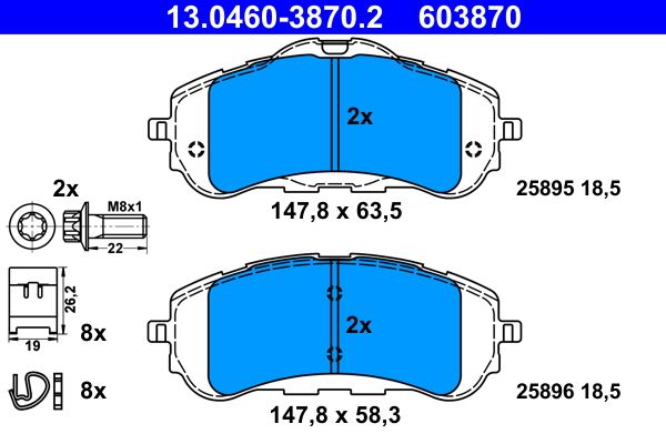 Klocki hamulcowe ATE 13.0460-3870.2