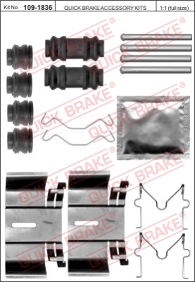 Zestaw akcesoriów montażowych  klocków hamulcowych QUICK BRAKE 109-1836