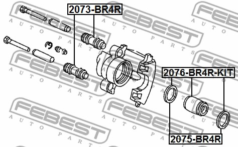 Tłoczek zacisku hamulcowego FEBEST 2076-BR4R-KIT