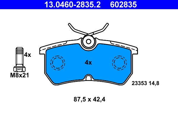 Klocki hamulcowe ATE 13.0460-2835.2