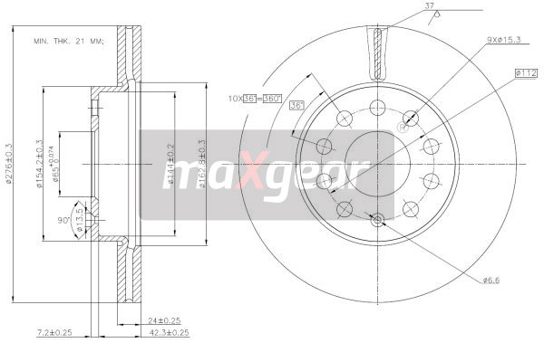 Tarcza hamulcowa MAXGEAR 19-3238