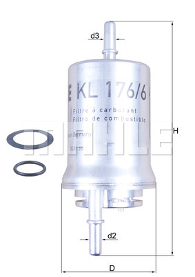 Filtr paliwa MAHLE KL 176/6D