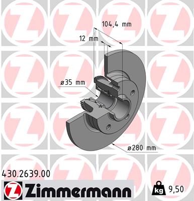 Tarcza hamulcowa ZIMMERMANN 430.2639.00