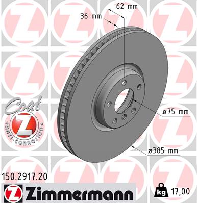 Tarcza hamulcowa ZIMMERMANN 150.2917.20