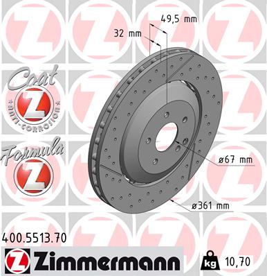 Tarcza hamulcowa ZIMMERMANN 400.5513.70