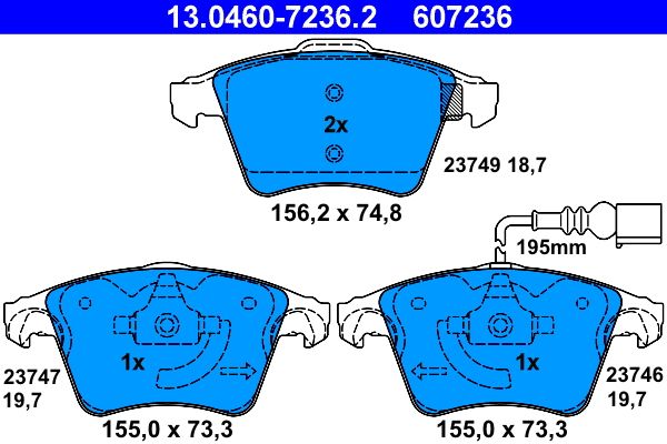 Klocki hamulcowe ATE 13.0460-7236.2