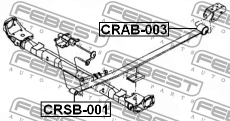 Tuleja pióra resora FEBEST CRAB-003
