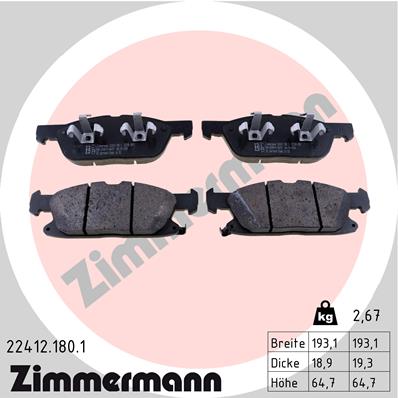 Klocki hamulcowe ZIMMERMANN 22412.180.1