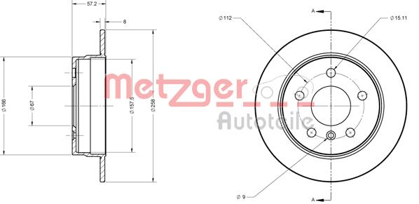 Tarcza hamulcowa METZGER 6110041