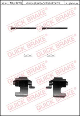 Zestaw akcesoriów montażowych  klocków hamulcowych QUICK BRAKE 109-1273