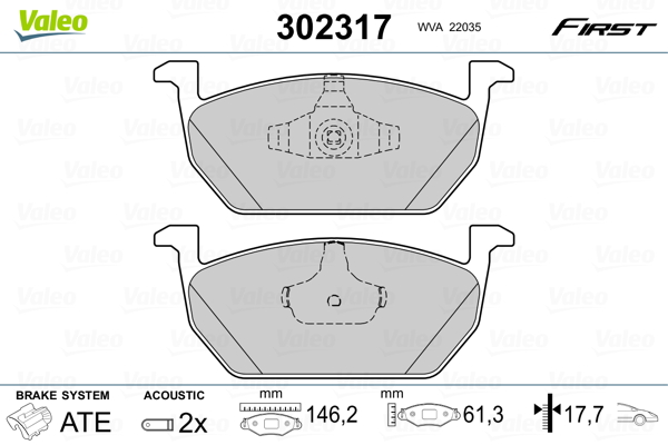 Klocki hamulcowe VALEO 302317