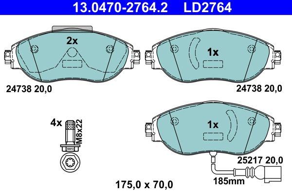 Klocki hamulcowe ATE 13.0470-2764.2