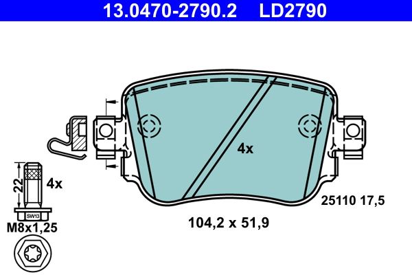 Klocki hamulcowe ATE 13.0470-2790.2