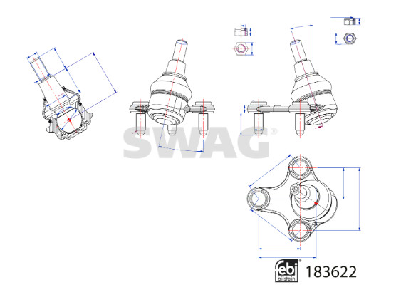 Przegub mocujący / prowadzący SWAG 33 10 9092
