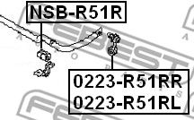 Guma stabilizatora FEBEST NSB-R51R