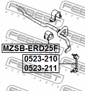 Guma stabilizatora FEBEST MZSB-ERD25F