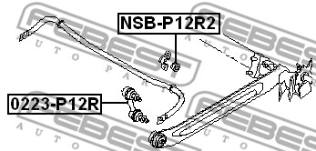 Guma stabilizatora FEBEST NSB-P12R2