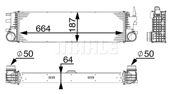 Chłodnica powietrza intercooler MAHLE CI 180 000P