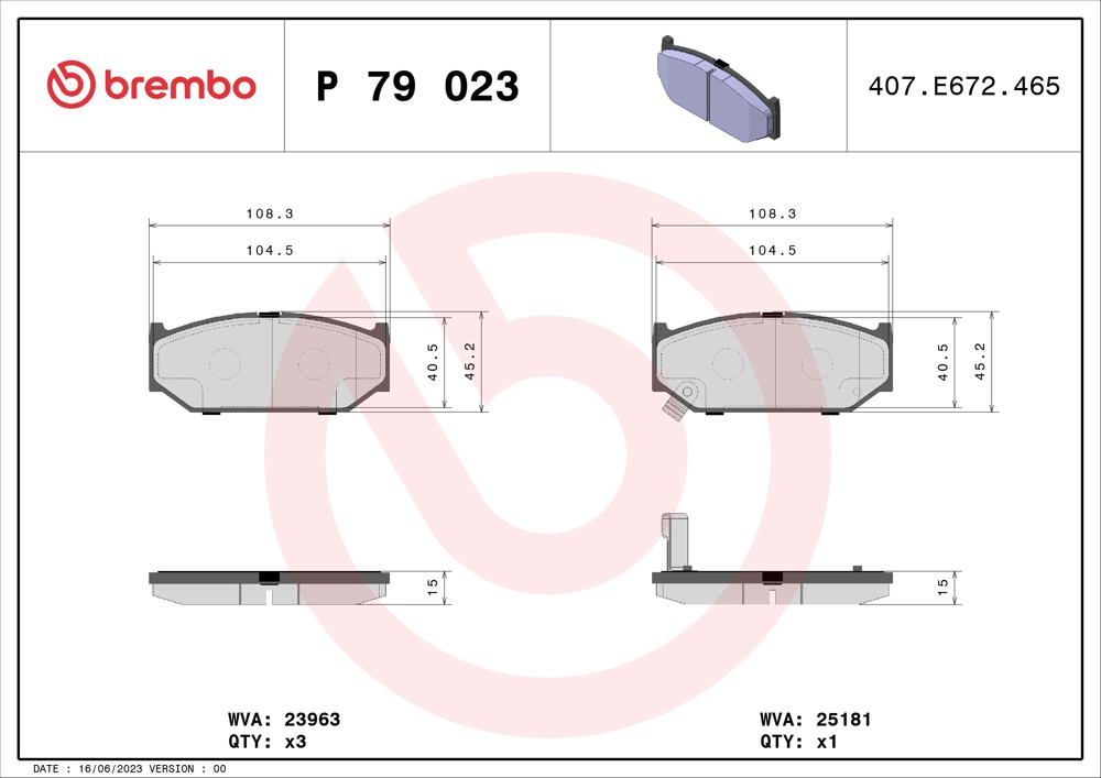 Klocki hamulcowe BREMBO P 79 023