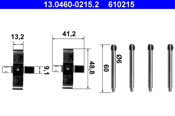 Zestaw akcesoriów montażowych  klocków hamulcowych ATE 13.0460-0215.2