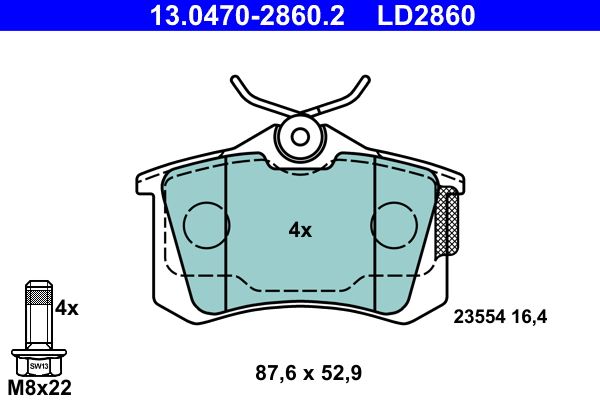 Klocki hamulcowe ATE 13.0470-2860.2