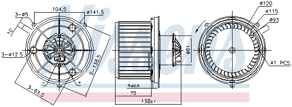 Silnik elektryczny dmuchawy NISSENS 87743