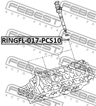 Zestaw pierścieni uszczelniających wtryskiwacz FEBEST RINGFL-017-PCS10