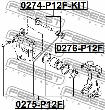 Tłoczek zacisku hamulcowego FEBEST 0276-P12F