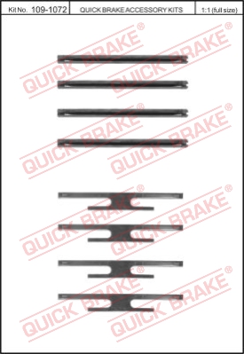 Zestaw akcesoriów montażowych  klocków hamulcowych QUICK BRAKE 109-1072