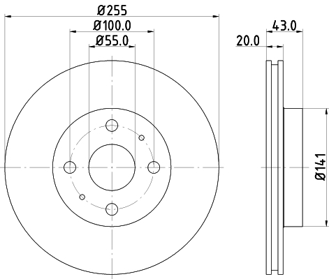 Tarcza hamulcowa HELLA 8DD 355 108-881