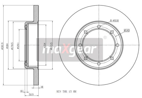 Tarcza hamulcowa MAXGEAR 19-2012