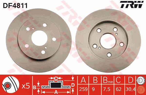 Tarcza hamulcowa TRW DF4811